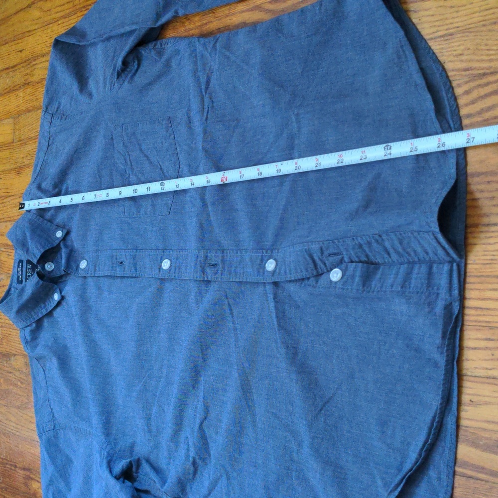 J Crew Blue Flex Washed Slim Untucked Shirt - Picture 4 of 6